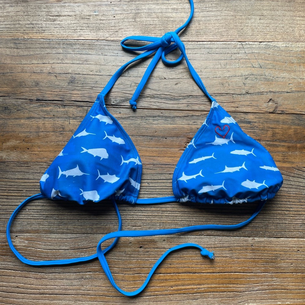 Blue bikini top